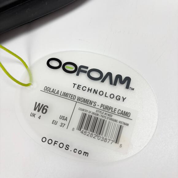 Oofos Oolala Flip Flops Thong Sandals Womens 6 Limited Edition Purple Camo Flaw - Picture 7 of 7